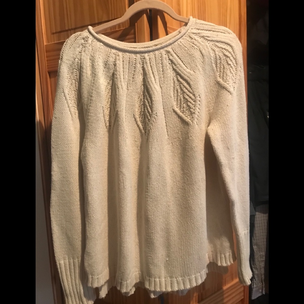 Chaps crew neck sweater with sparkle threads Sz L